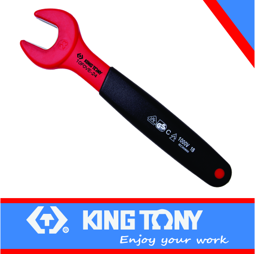 [10F0VE-12] VDE Insulated 12mm Open End Wrench King Tony