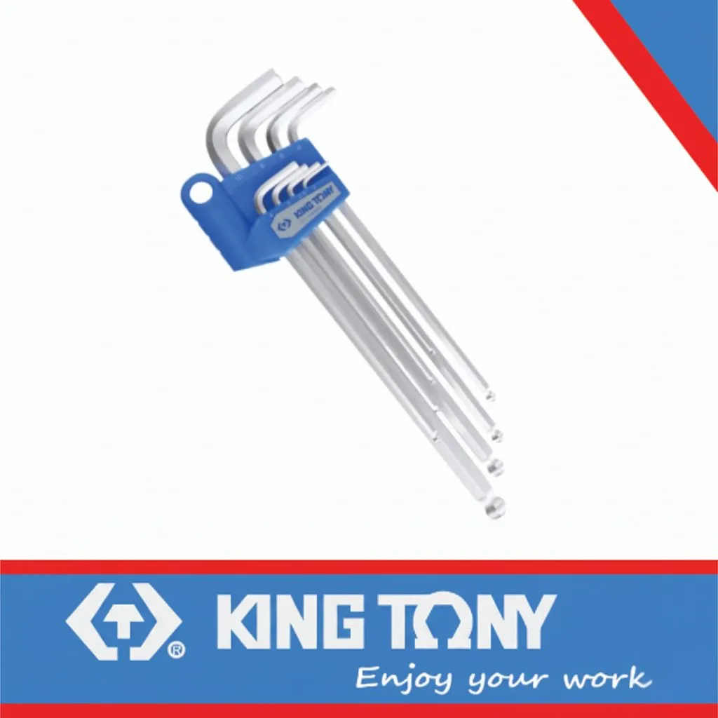 Allen Key Set Long Arm With Ball 9pc King Tony
