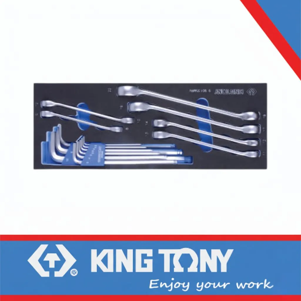 Allen Key Set & Flare Nut Wrench Eva 15pc King Tony