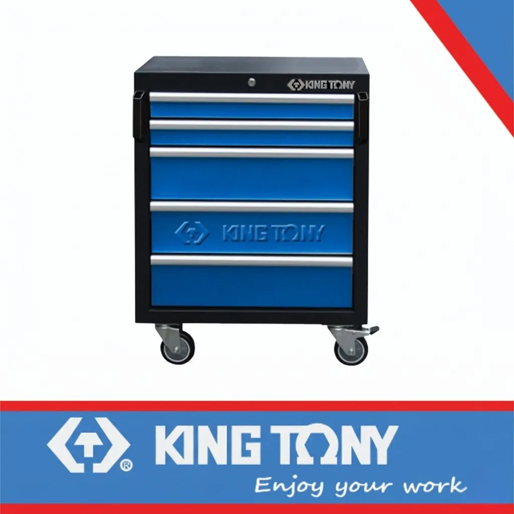 [87D11-05A-KB] Cabinet Blue/Black 5-Drawer King Tony