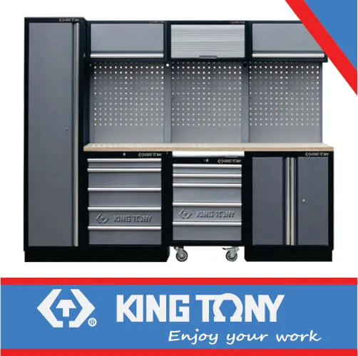 Cabinet Garage Storage Set Black/Grey King Tony