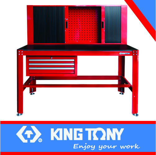 [87512] Workbench 3 Draw Chest And Wall Cabinets King Tony