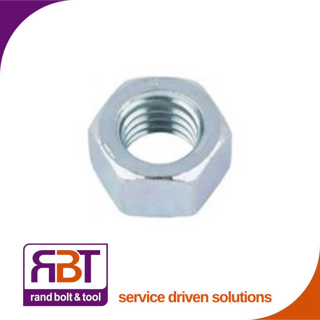 Full Hex Nut M30 x 2 Metric Fine Zinc Plated Gr.8 DIN 934