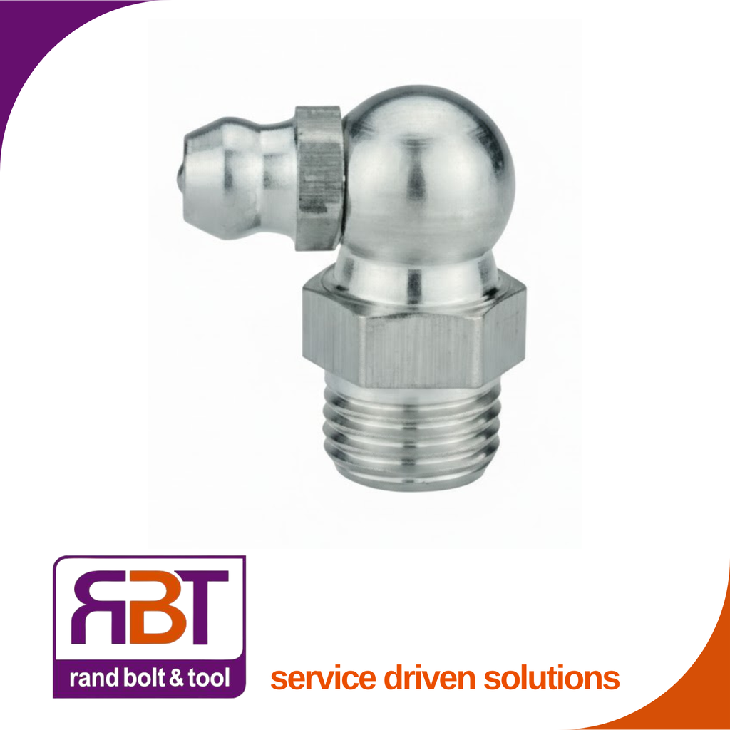 Grease Nipple 1/4 BSP Angled 90° Nickel Plated