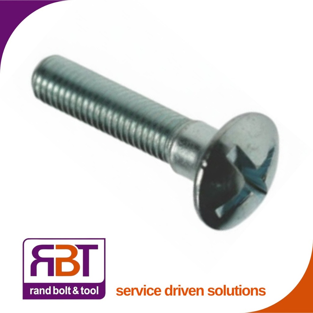 [1273Z620] Gutter Bolt M6 x 20mm Zinc Plated Gr.4