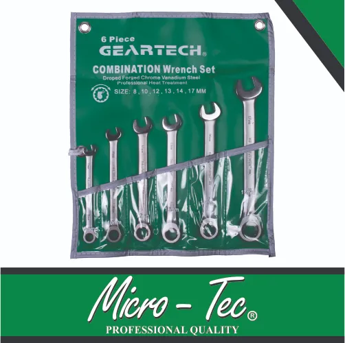 [GLTS0006] Combination Wrench Set 8-17mm 6pc Ratchet Type Micro-Tec