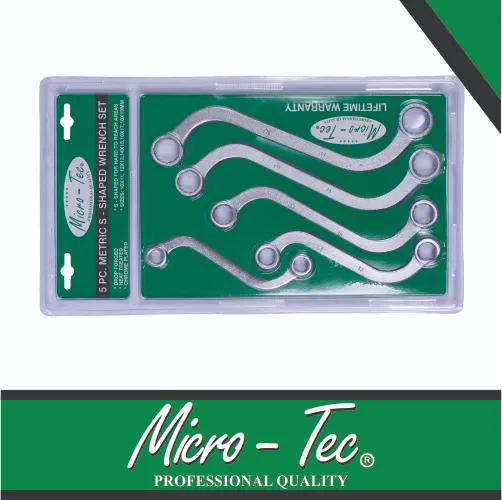 [I101448] S-Shape Wrench Set 10-19mm 5pc Micro-Tec