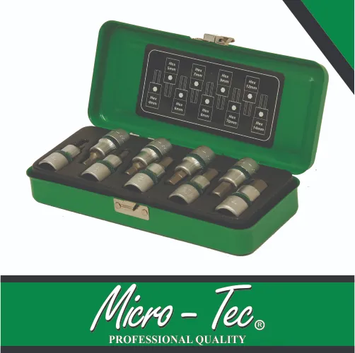 [MHBS9] Socket Bit Set Hex H4-H14 9pc Micro-Tec