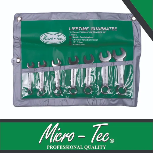 [MISW7] Spanner Set Stubby Combination 10-19mm 7pc Micro-Tec