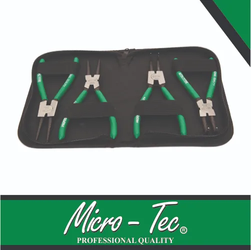 [P1307] Plier Circlip Set 180mm 4pc In Pouch Micro-Tec