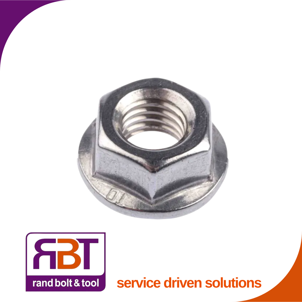 [6923A28] Flange Nut M8 x 1.25 A2 Stainless Steel DIN 6923