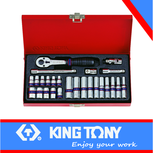 Socket Set 1/4dr Metric Deep & Standard 4-13mm 26pc King Tony