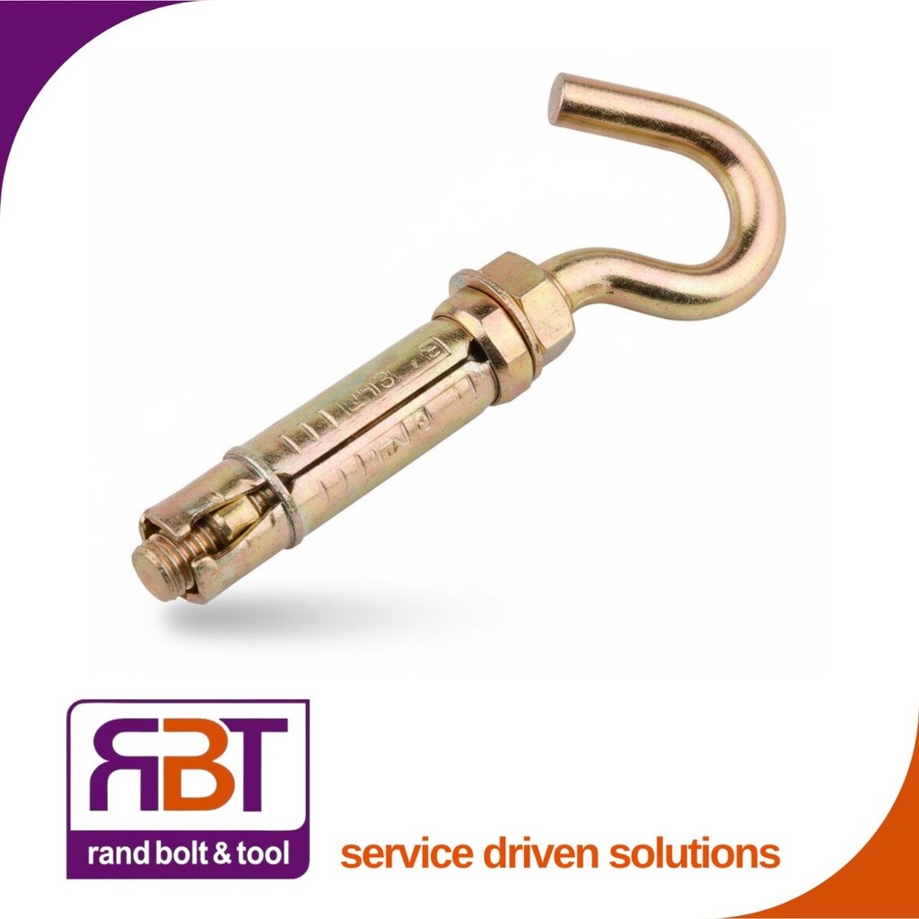 [337Y865] Shield Hook Anchor M8 x 65mm Yp Stl 14drb  