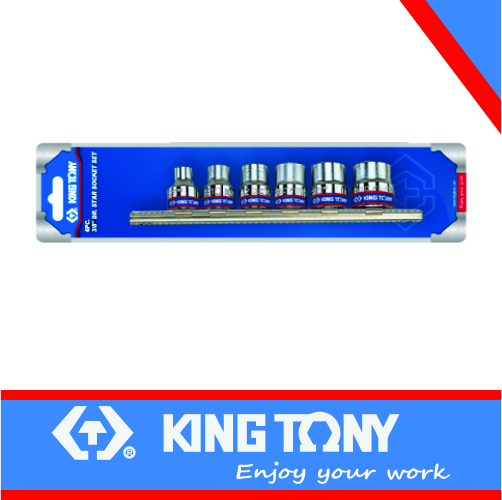 Socket Set E8-E18 Female Torx 3/8dr 6pc King Tony