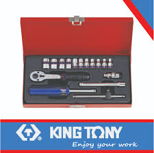 Socket Set 1/4dr 4-13 16pc 6pt King Tony