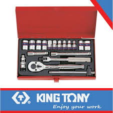 Socket Set 1/4dr Deep 5/32"-1/2" 18pc 6pt King Tony