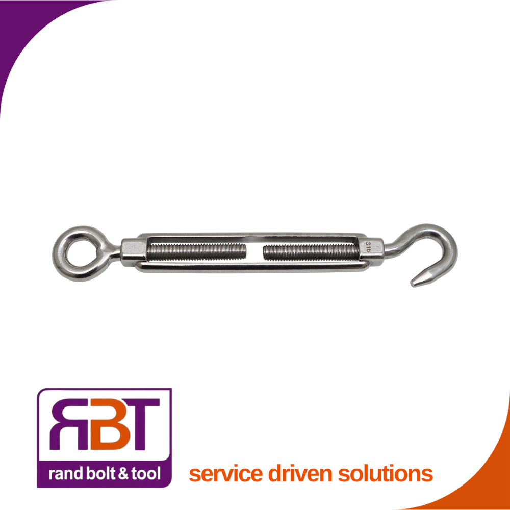 Turn Buckle 6mm Hook Eye Stainless Steel 