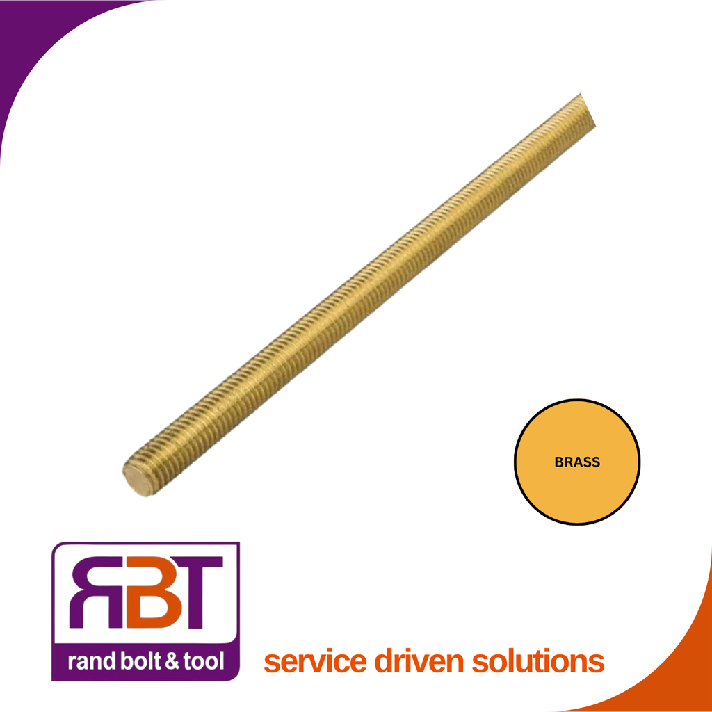 [976BR101] Threaded Rod M10 x 1m Brass DIN 976