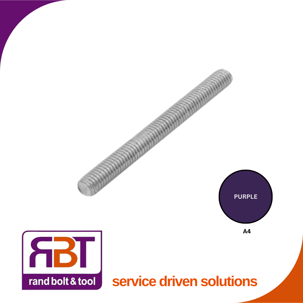Threaded Rod M30 x 1m A4 Stainless Steel DIN 976