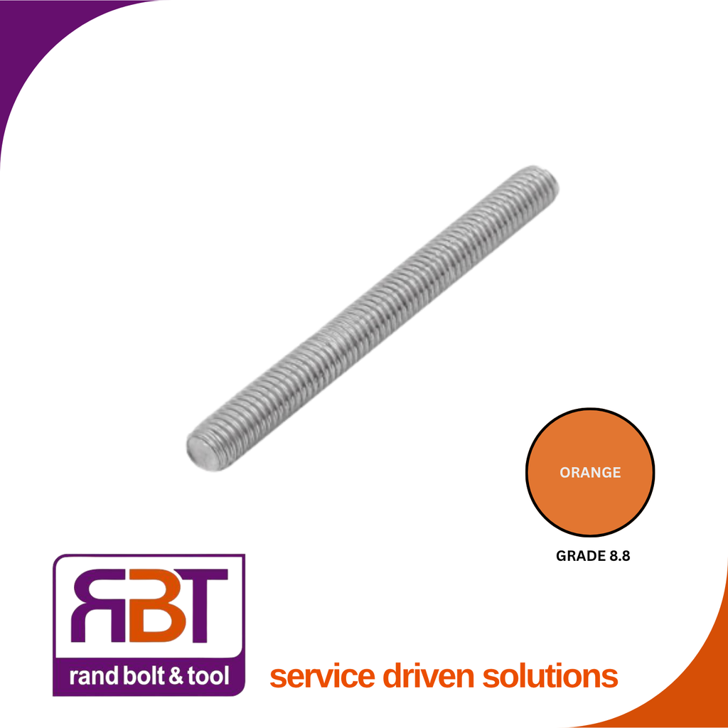 Threaded Rod M22 x 1m Zinc Plated Gr.8 DIN 976