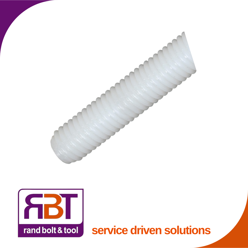 Threaded Rod M12 x 1m Nylon DIN 976