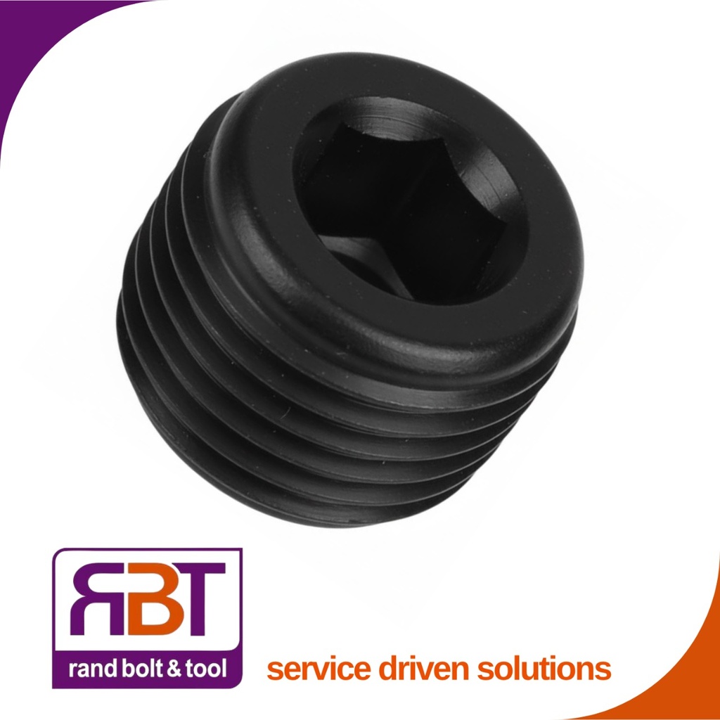 [B2212916] Plug NPTF 1/2 x 9/16 Black High Tensile ANSI B22