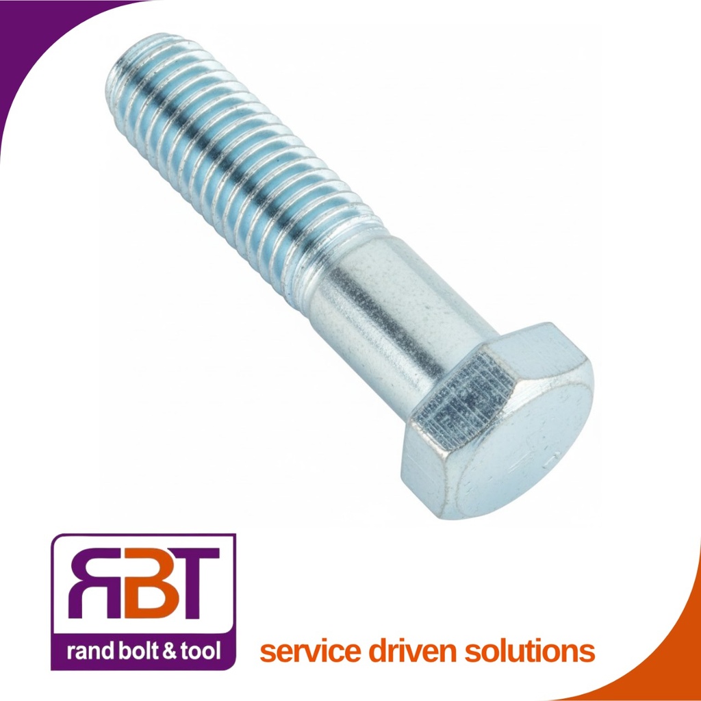 [601Z48130] Bolt M8 x 130mm Zinc Plated Gr.4.8 DIN 601
