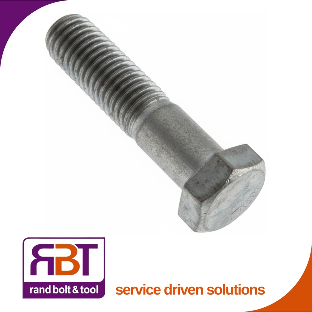 Bolt M16 x 200mm Hot Dip Galvanized Gr.4.8 DIN 601