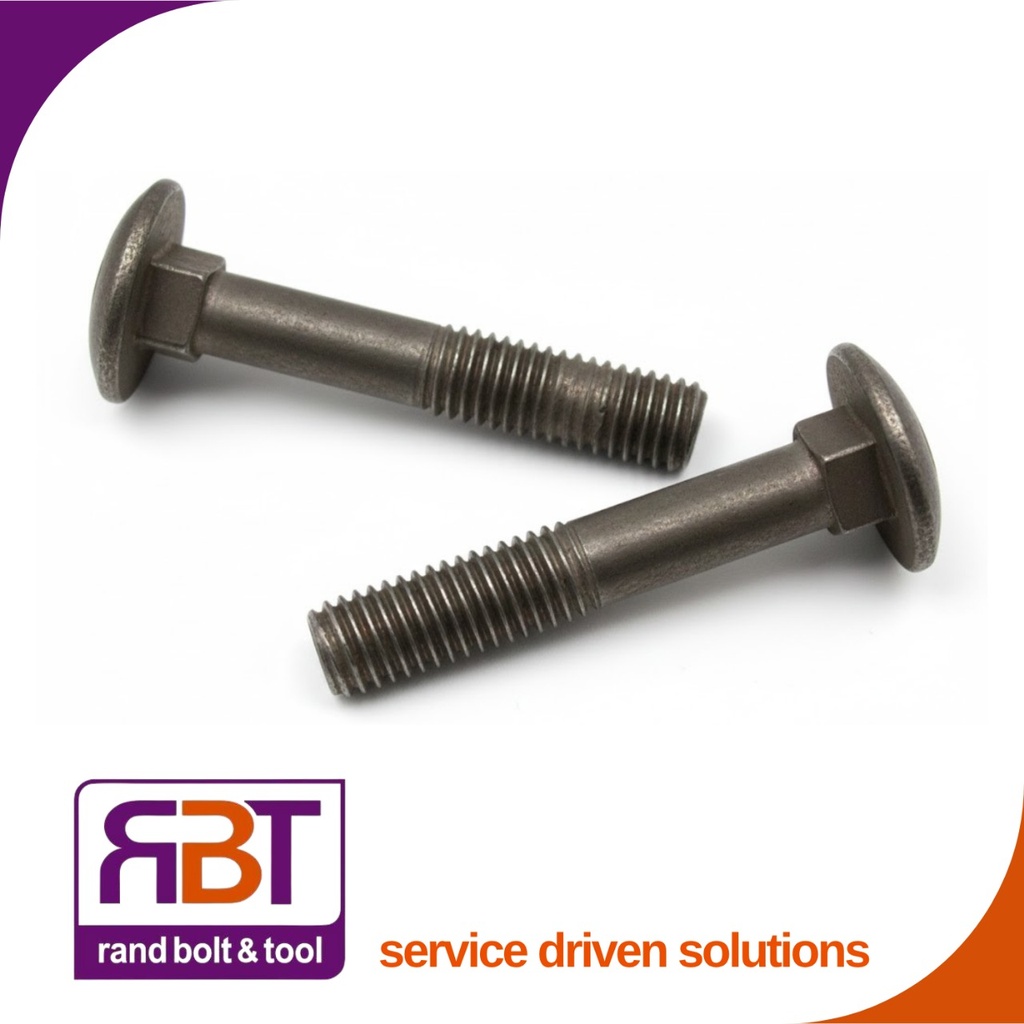 Cup Square M6 x 65mm 25kg Black Gr.4.8 (1282pc) DIN 603