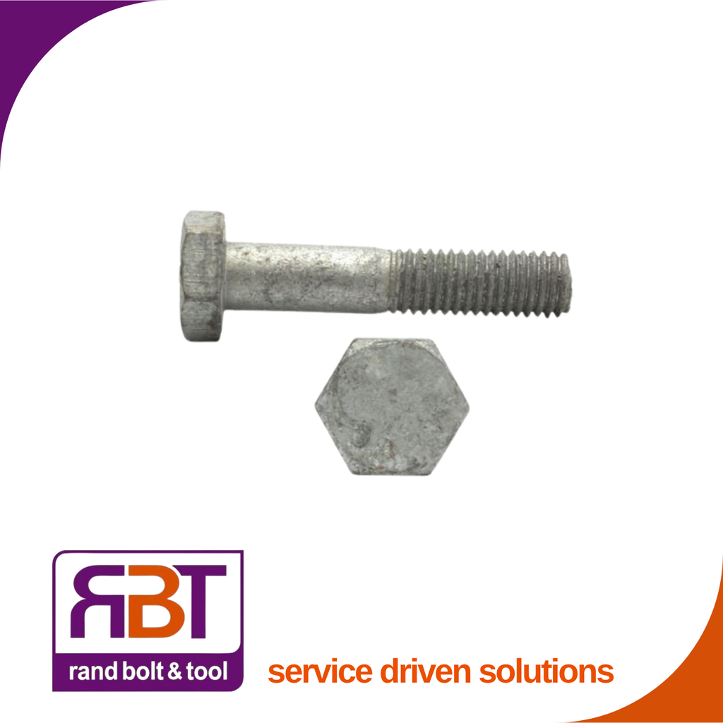 Bolt M16 x 75mm Hot Dip Galv Gr.8.8 DIN 931