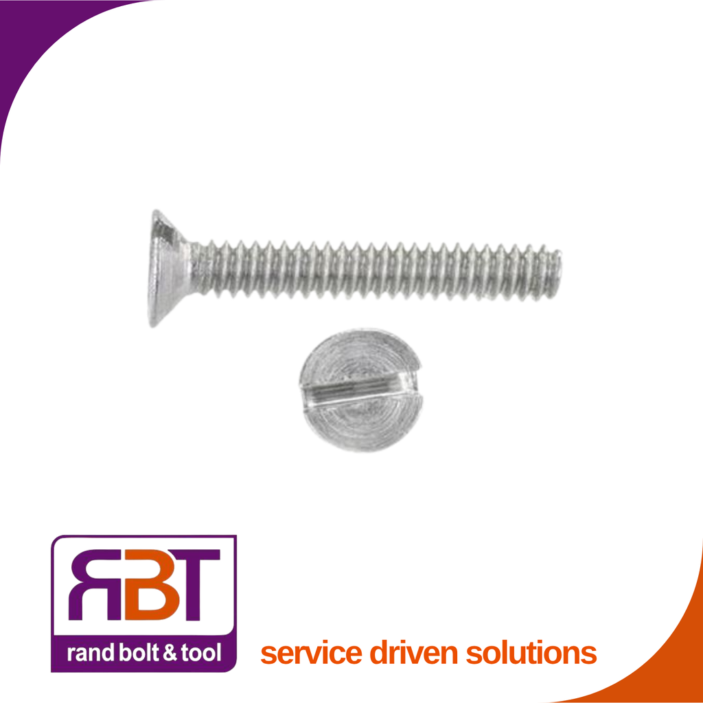 Machine Screw M4 x 12mm Countersunk Head Slotted A4 Stainless Steel DIN 963