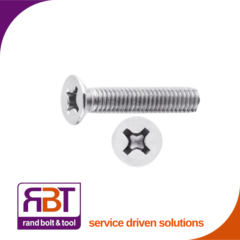 [965Z406] Machine Screw M4 x 6mm Countersunk Pozi Zinc Plated Gr.4.8 DIN 965