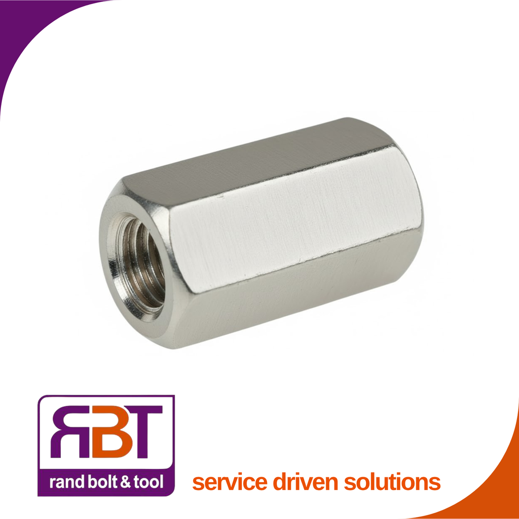 Coupler Nut M8 x 1.25 A2 Stainless Steel DIN 6334