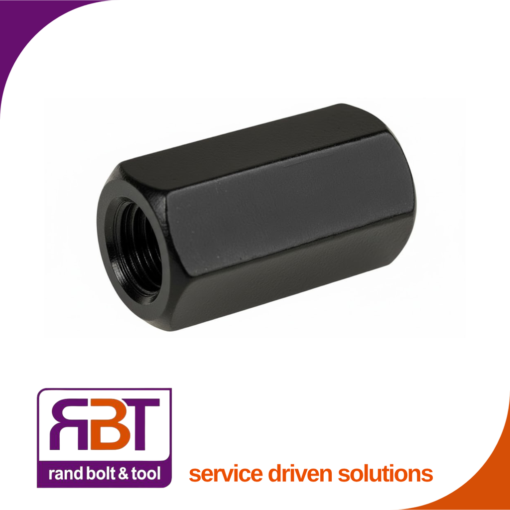 Coupler Nut M12 x 1.25 Metric Fine Black Gr.8 DIN 6334