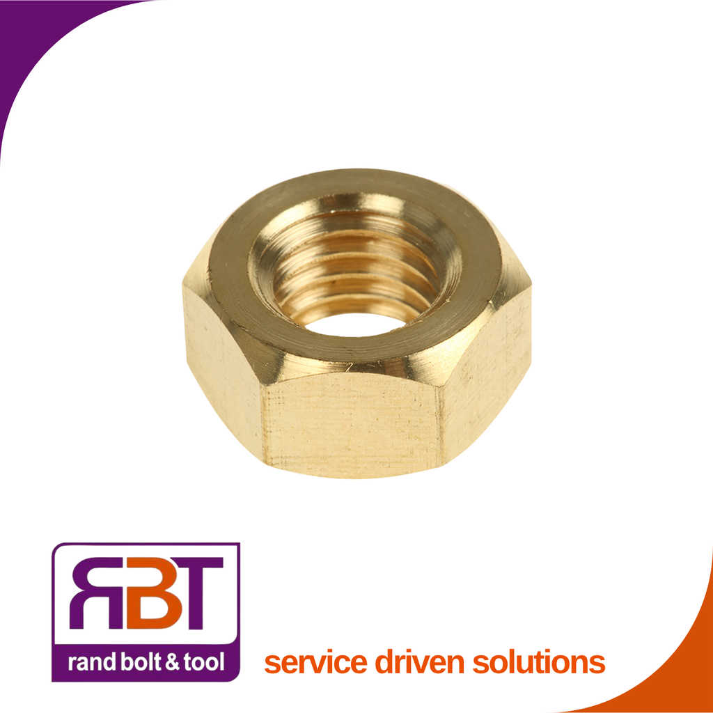 [934BR5] Full Hex Nut M5 x 0.8 Brass DIN 934