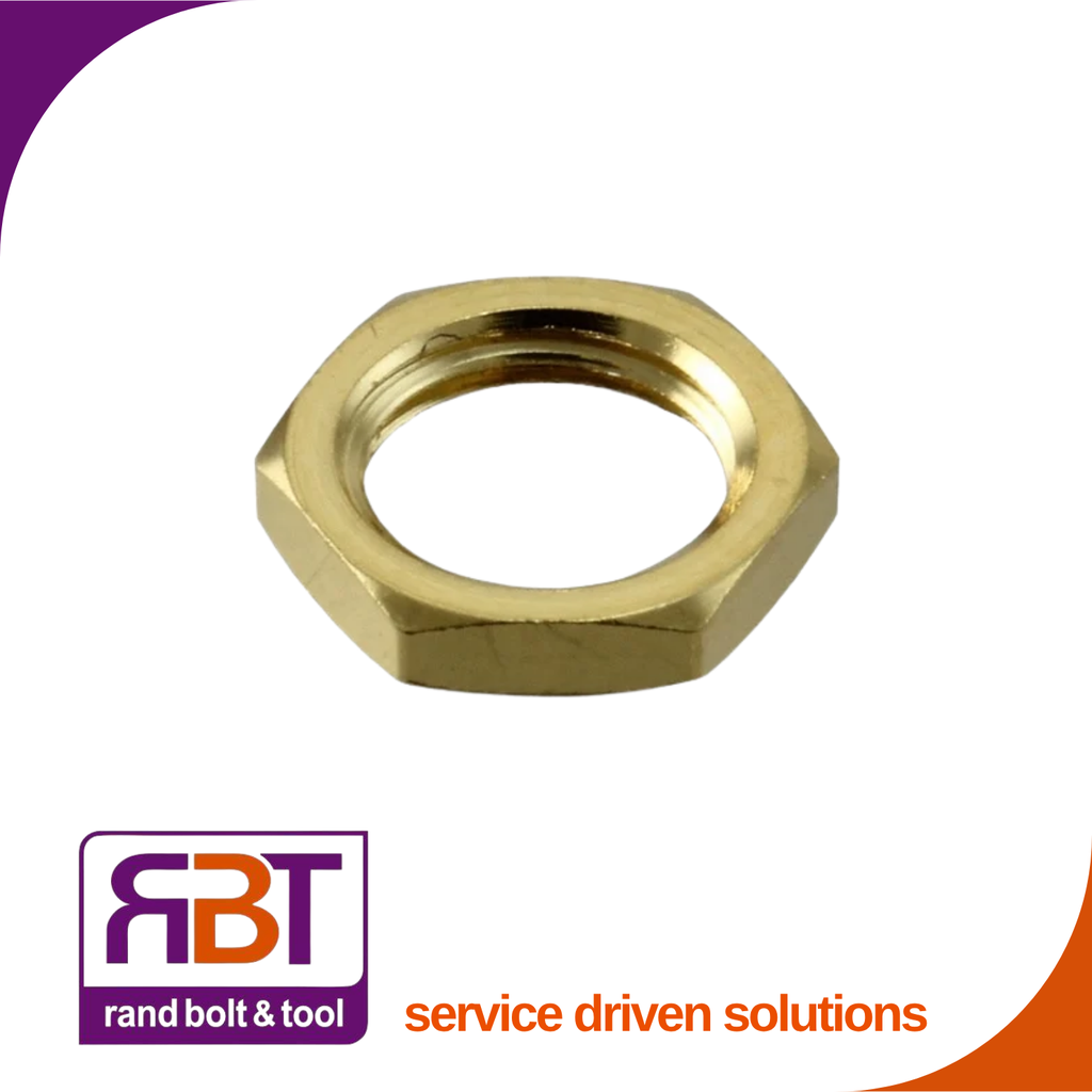 Half Hex Nut M20 x 2.5 Brass DIN 439