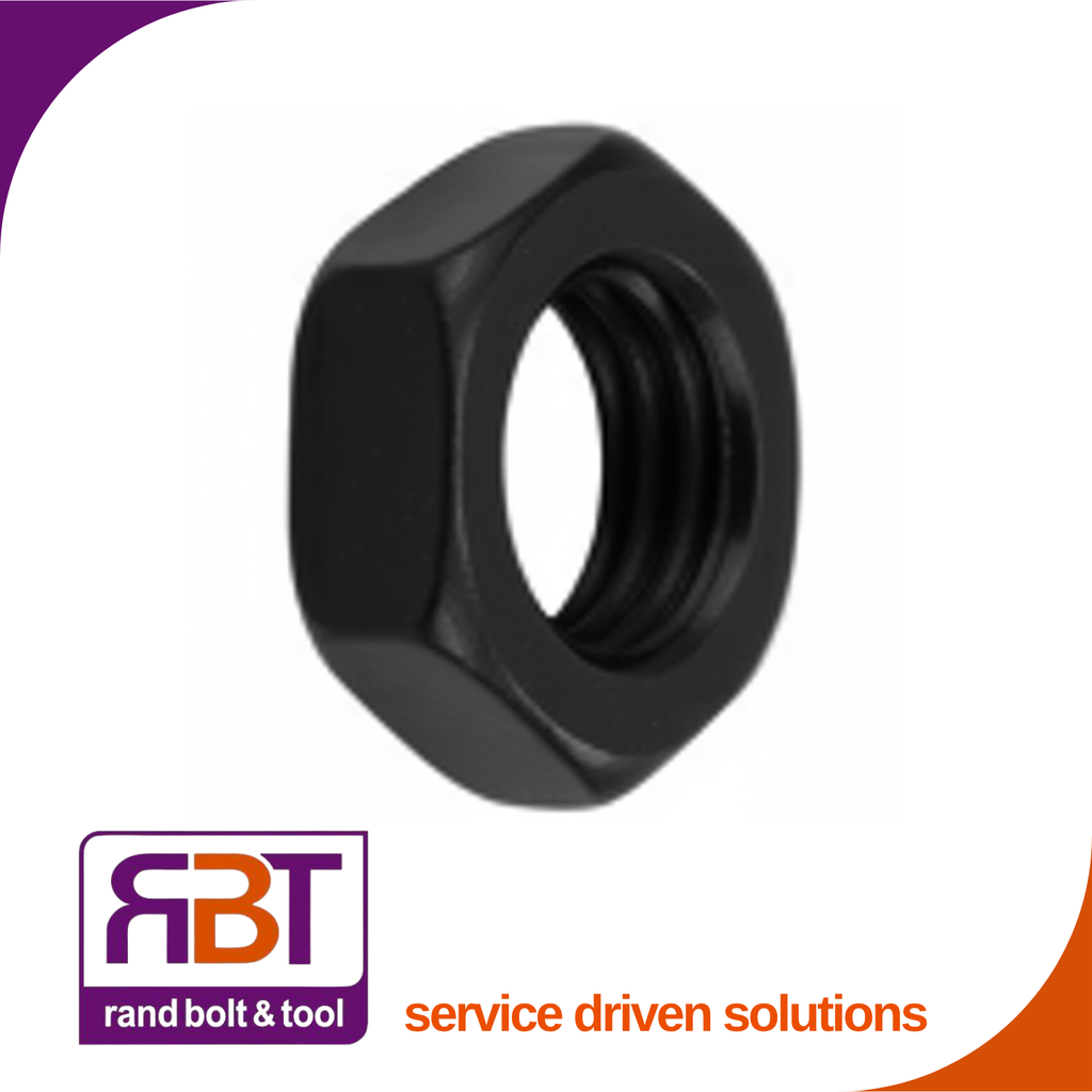 [439FB810125] Half Hex Nut M10 x 1.25 Metric Fine Black Gr.8 DIN 439