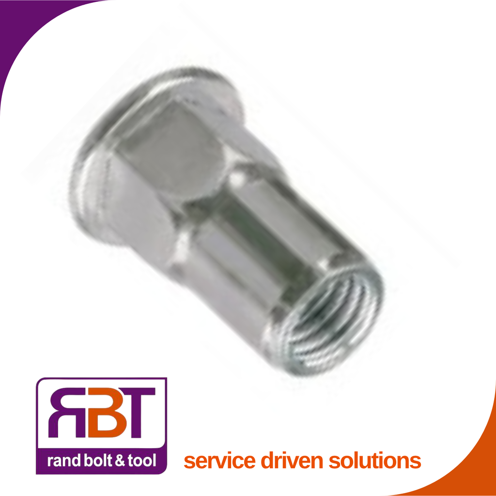 Rivnut M4 x 0.7 Zinc Plated Steel sm/hex lrg/flng