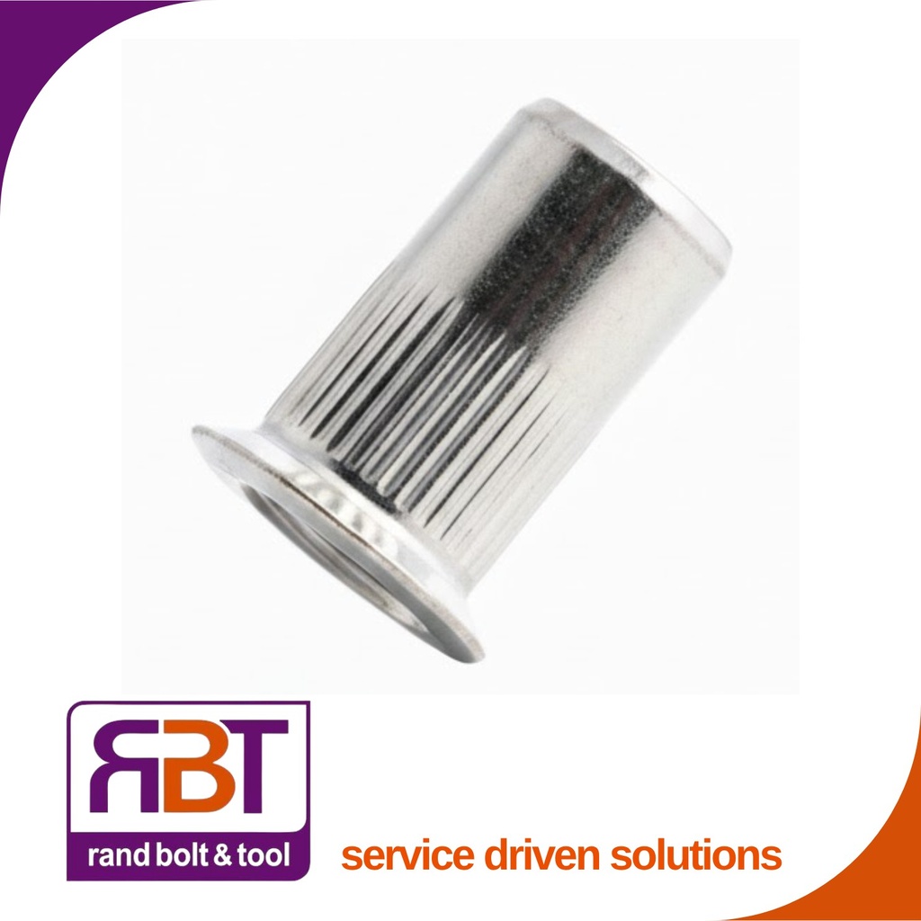 Rivnut M3 x 0.5 Zinc Plated Steel Knurled Csk