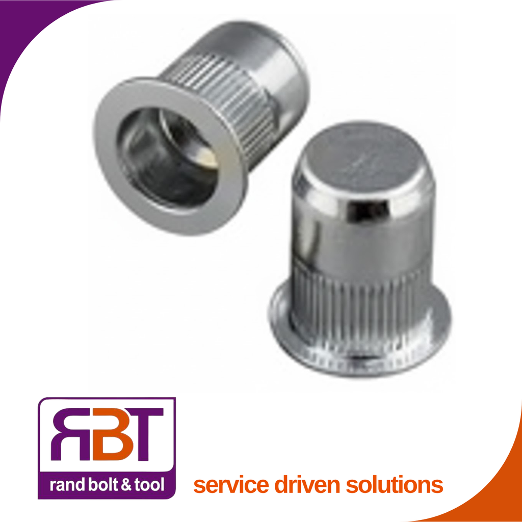 Rivnut M4 x 0.7 Zinc Plated Steel clsd/end lrg/flng