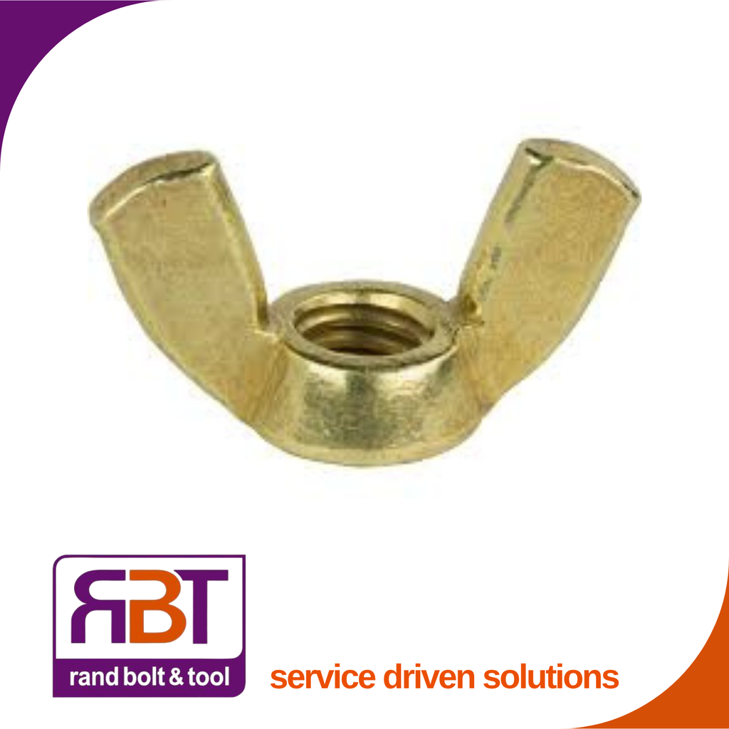 [315BR10] Wing Nut M10 x 1.5 Brass DIN 315