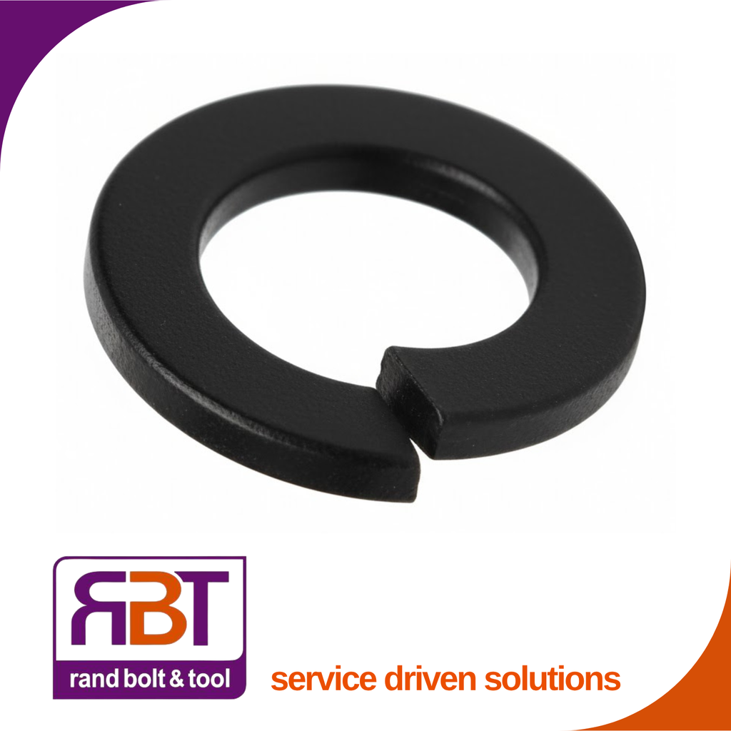 [127B8] Spring Washer M8 Black Steel Flat Medium DIN 127