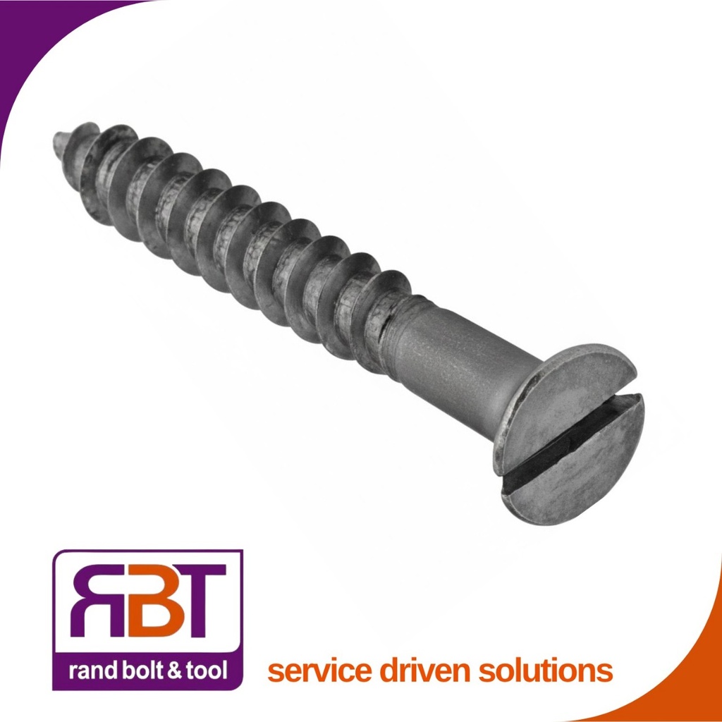 [97B12038] Wood Screw 12 x 38 Countersunk Slotted Black Gr.4 DIN 97