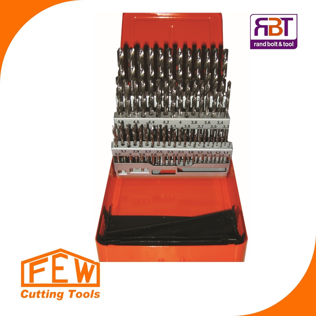 Drill Bit Set 1-6mm x 0.1 Jobber 51pc BF HSS FEW
