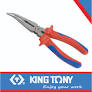 Plier Bent Nose 200mm VDE 1000V King Tony