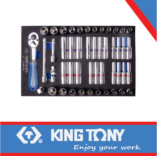 Socket Set 1/4dr Combination Eva Foam 6pt 48pc King Tony