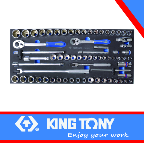Socket Set 3/8 & 1/2dr Combination Eva Foam 12pt 69pc King Tony