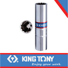 Spark Plug 3/8dr 16mm Socket Rubber Chrome 12pt King Tony