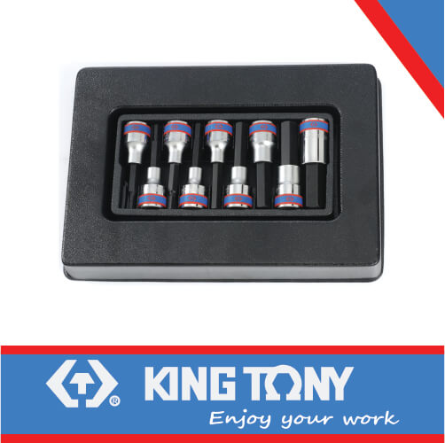 Socket Hex Bit Set 4-17mm 1/2dr 9pc King Tony