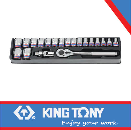 Socket Set 1/2dr 8-32mm 6pt 20pc King Tony